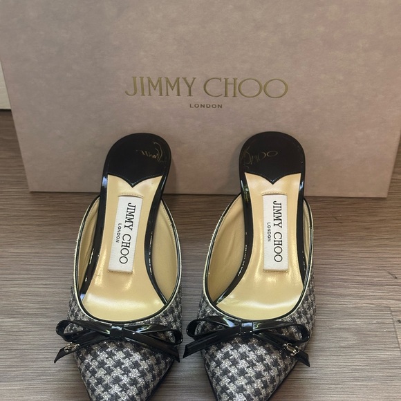 Jimmy Choo Houndstooth Black and White Heels - Picture 2 of 4